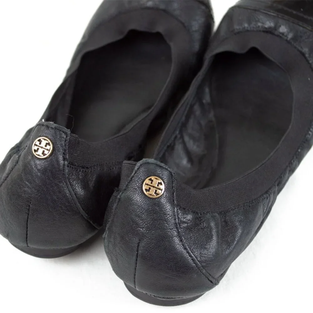 Tory Burch Black Patent Toe Ballet Flats